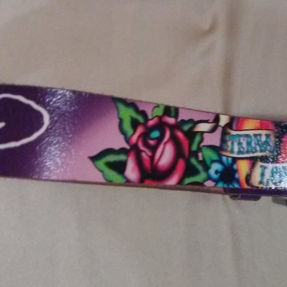 Ed Hardy Eternal Love Leather Belt Size Small - Picture 4 of 11